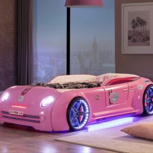 Dečiji auto krevet PINK LADY full led Dečiji automobil kreveti - Online Prodaja - Vadras