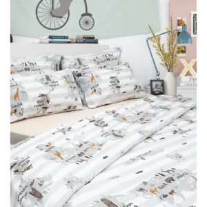 Dečija posteljina Mapa sveta siva Dečija posteljina - Online Prodaja - Vadras